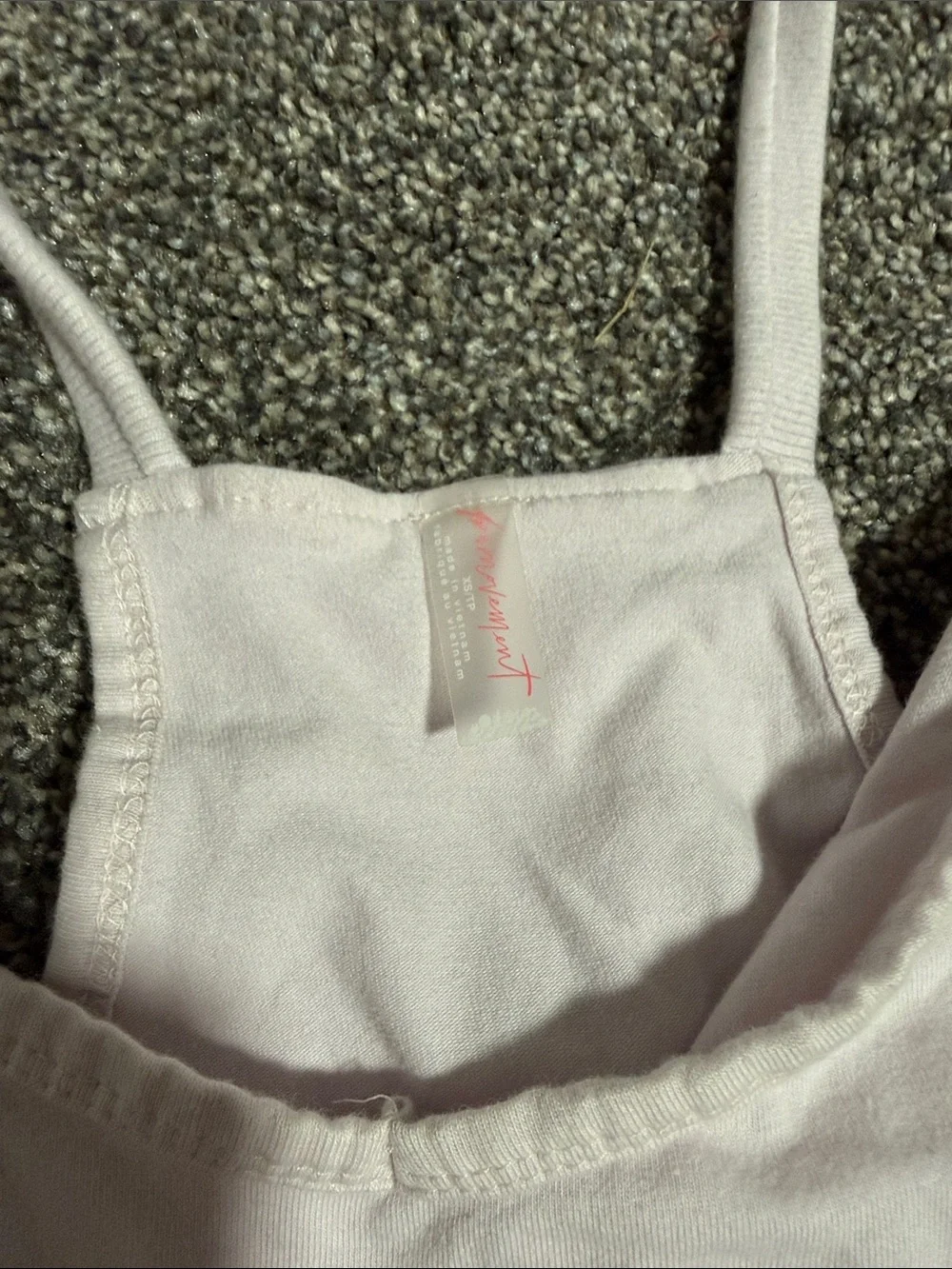 Free People White Strappy Romper with Pink Floral Pocket Detail